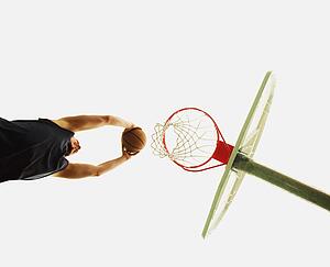 Man playing basketball