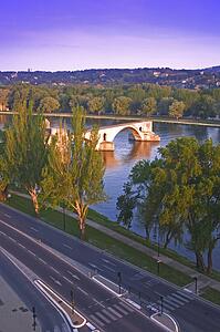 Avignon from Rhone River Provence France