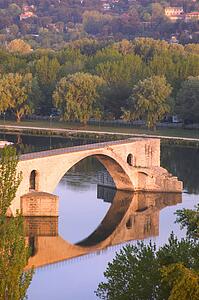 Avignon from Rhone River Provence France