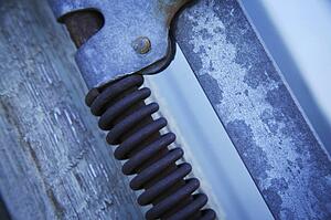 Closeup of a door hinge
