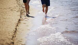 Running on the beach