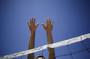 A volleyball block