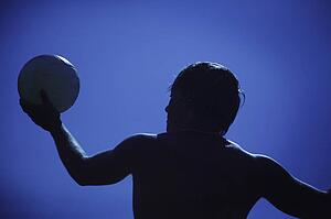 A man with a volleyball