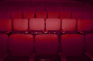 An empty room of chairs