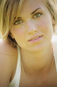 Closeup of woman's face