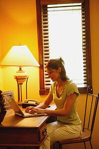 Working on computer