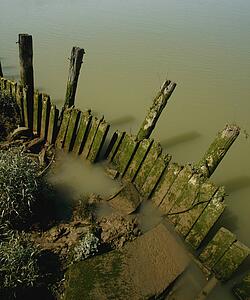 A fence in the water