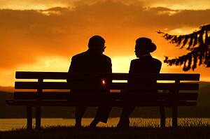 Couple enjoy sunset