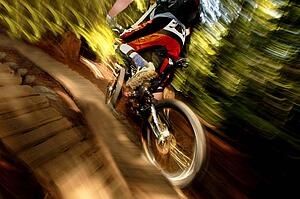 A mountain biker