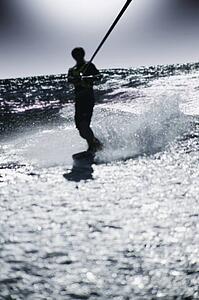 A wake boarder