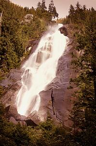 A scenic waterfall