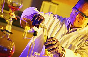 Laboratory technician at work