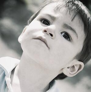 Portrait of serious young boy