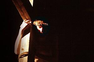 Jesus bears the cross