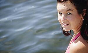 woman by water