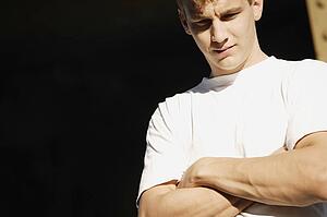 Young man wearing t-shirt