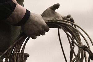 Cowboy preparing lasso