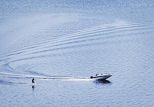 Boat pulling a water-skier