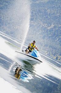 On a sea-doo