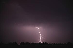 Lightning in the sky