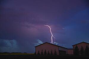 Lightning in the sky