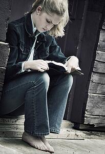 A student reading