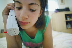 Girl talks on the phone