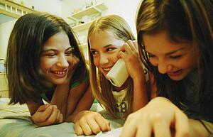 Girls on the telephone