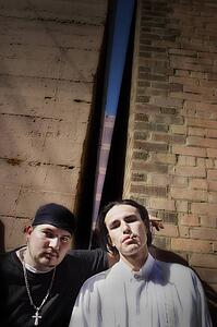Portrait of two tough guys