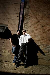 Portrait of two tough guys