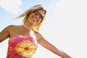 Woman with trendy shirt