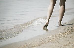 Barefoot on the beach