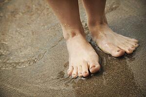 Barefoot on the beach