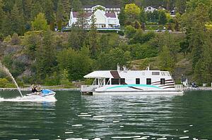 A houseboat and a sea-doo