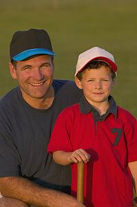 Portrait of father and son