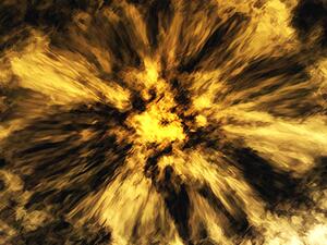 A yellow explosion