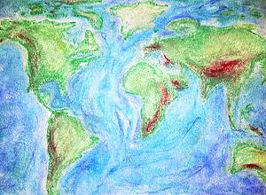 A colorful hand drawn map
