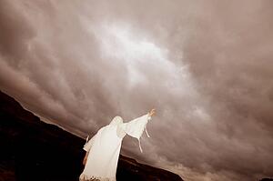 Stretching a hand towards heaven