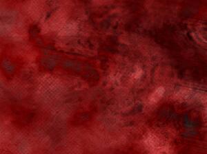 A splotchy red background