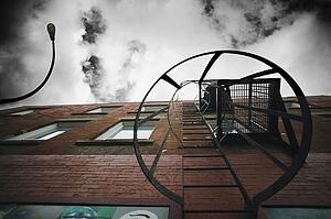 Stairs on the outside of a building
