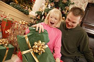 Opening a present