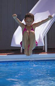 girl on waterslide