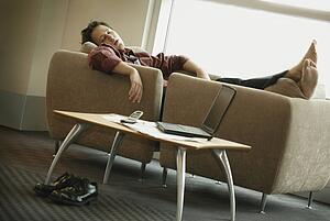 Asleep on the sofa