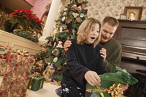 Opening a present