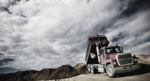 Dump truck unloading