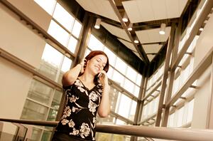 Woman talks on the phone