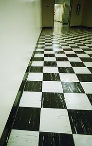 A checkered floor