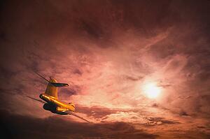 An airplane in the sky