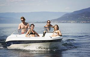 Speed boat on water