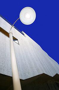 Industrial building and outside lamp